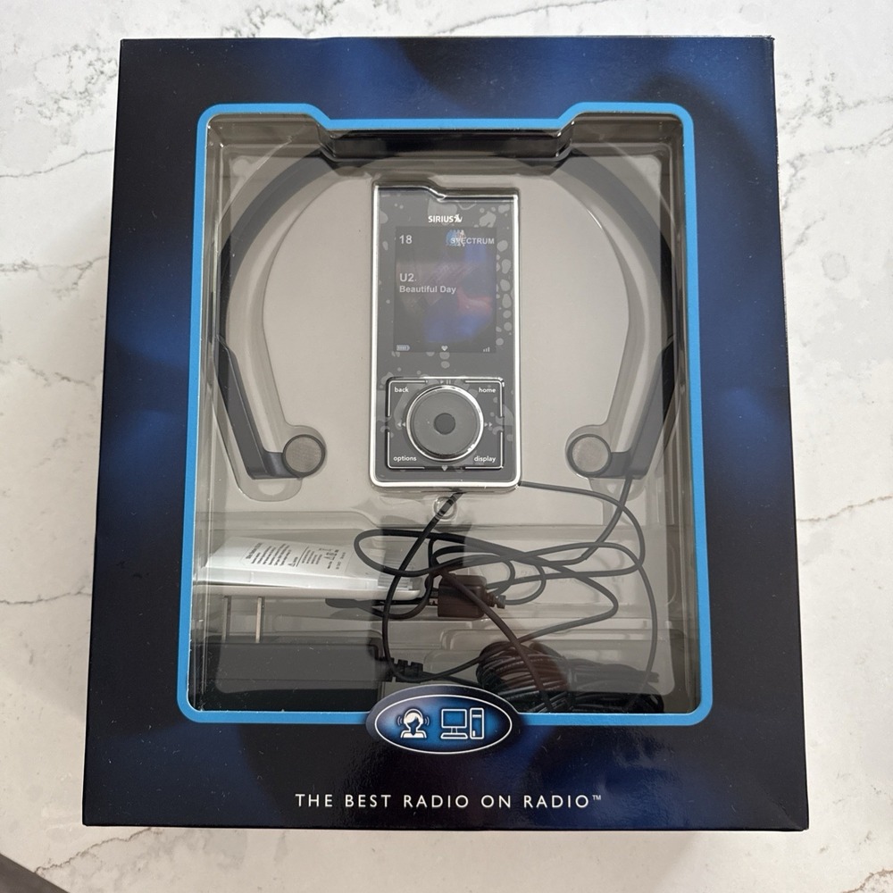 Sirius Stiletto 100 Portable Satellite Radio WiFi MP3 WMA Playback Black